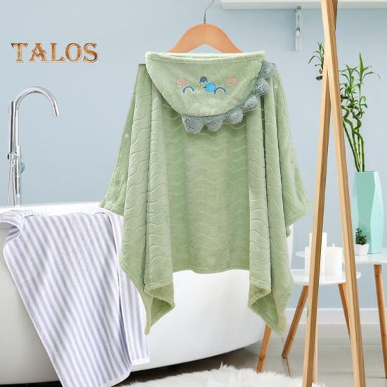 Children Coral Velvet Hooded Bath Towel Cloak Cartoon Animal Shape Faster Absorption Technology Animal Ear Hood Baby Shower Robe
