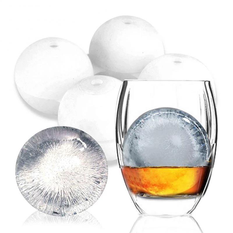4 Cavity Ice Cube Maker Form For Ice Flexible Silicone Whiskey Cocktail Diy