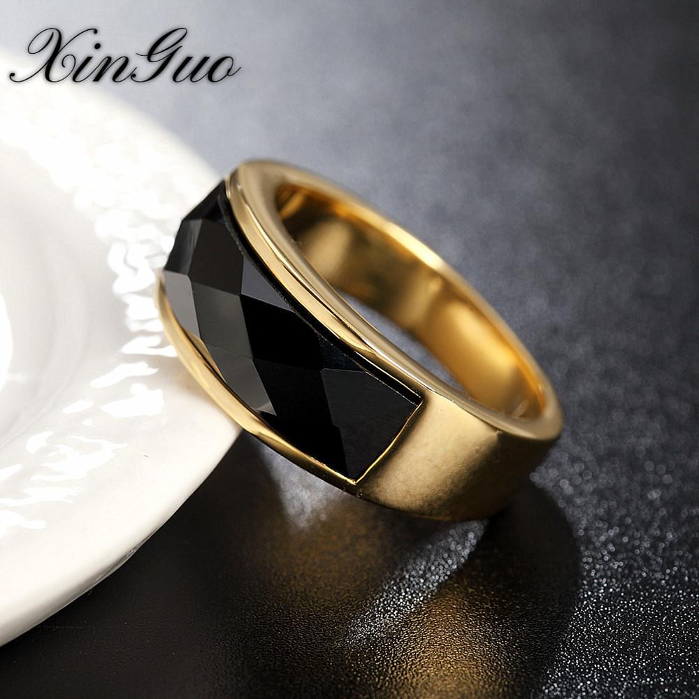 Fashion Simple Europa und die Vereinigten Staaten Edelstein Männer und Frauen Titan Stahl Ring Fingerring