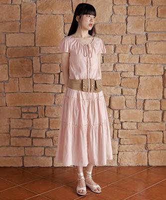 Selliteiljeu Frill Button Long Dress_Light Pink