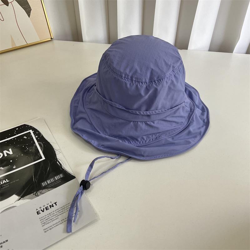 

Candy color quick-drying sun hat summer UV protection bucket hat large brim foldable sun protection hat M（56-58cm） жовтий