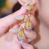 Rhinestone Water Drop Double Layer Mesh Earrings - Elegant Niche Fashion for 2026