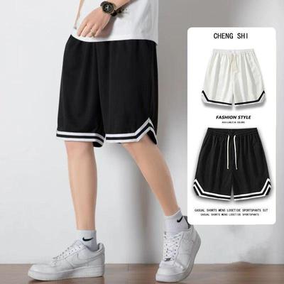 Heren Sneldrogende IJszijde Casual Basketbalbroek - Grote Maten, Middellang, Zomer Sportkleding