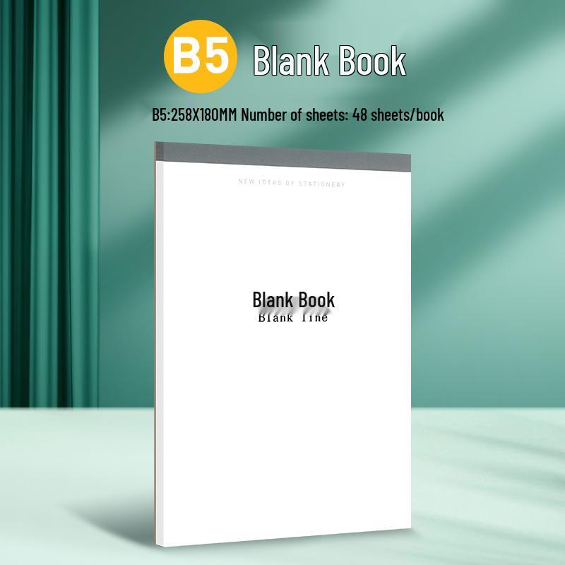 2025 Student Tear-Off Pad: B5 Blank Notebook & A4 Horizontal Line Memo Pad