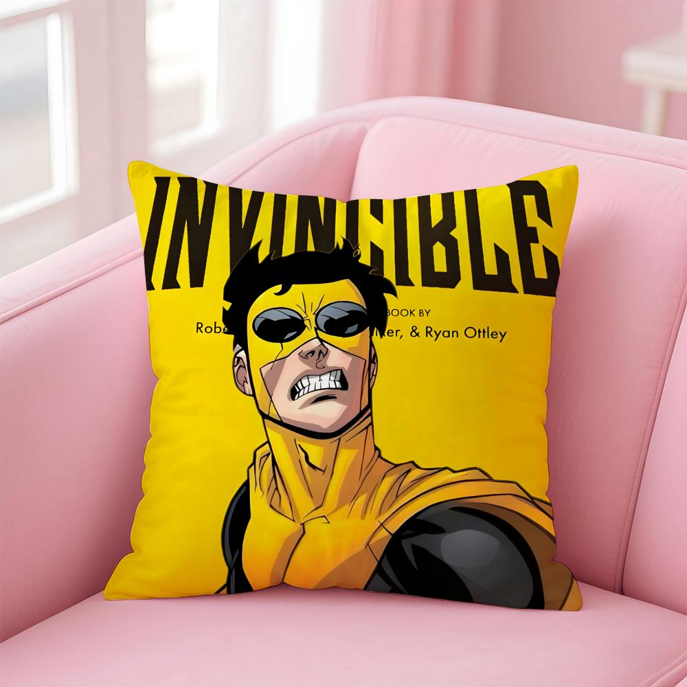 I-Invincible Pillow Superhero Anime Cushion Cover Linen Pillowcase Cover Soft Decor For Sofa Home Room