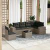 VidaXL Garden Lounge Set with Cushions 7 Pcs, Patio Sofas, Patio Furniture Set, Outdoor Furniture, Grey 3222639