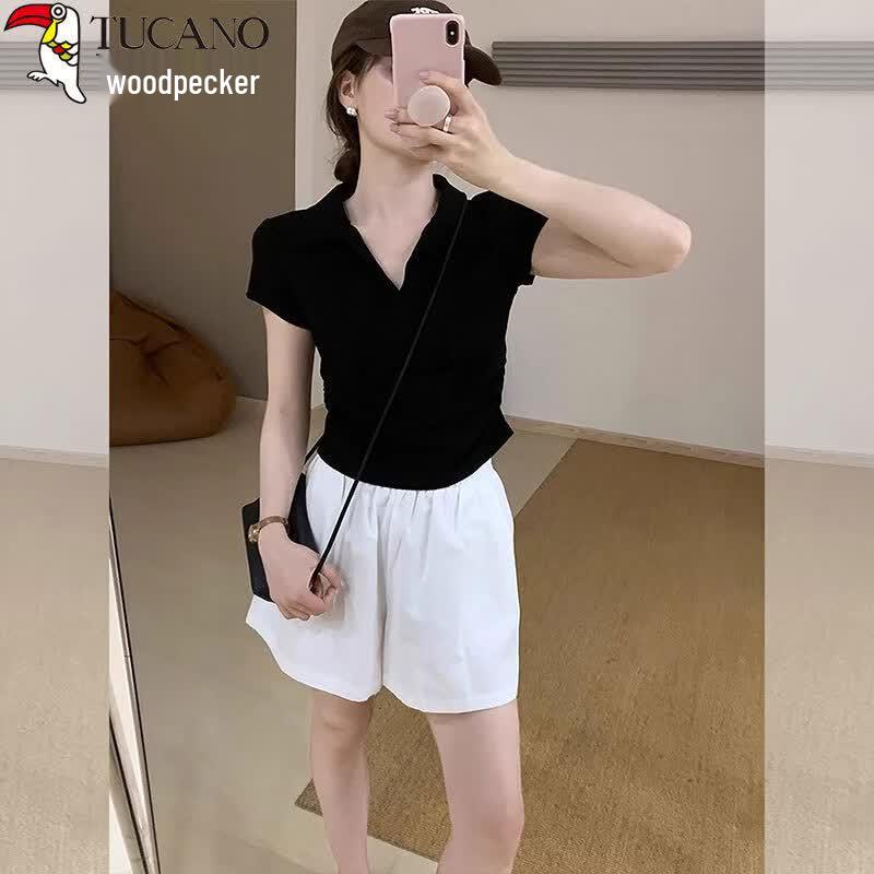 Woodpecker Women s Summer Cotton Polo T-Shirt 2XL