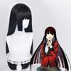 Kakegurui Yumeko Jabami Hime Cut Long Black Wig Set for Women