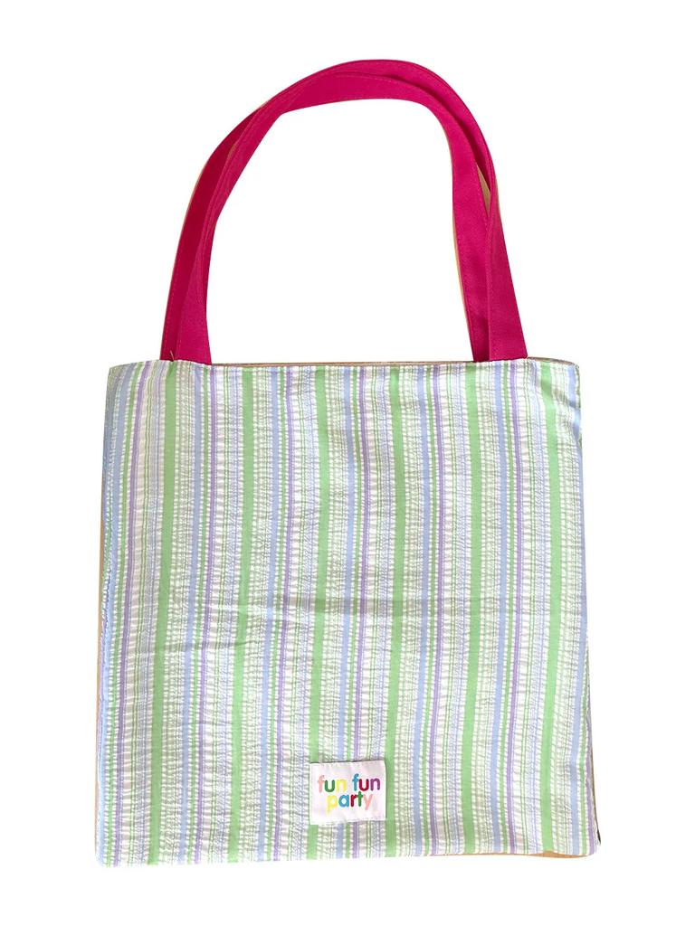 Contrast Color Women's Cloth Shoulder Bag Stripe Letter Design Ladies Commute Tote Handbags Large Capacity Female Shopping Bags