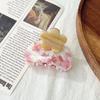 Elegant Acetic Acid Flower Hair Claw Small Flower Hair Crab Clip French Shark Clip  Women