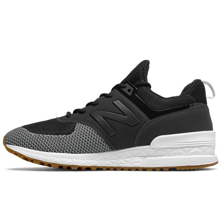 New Balance Nb 574 Sport Fabric Retro Low Top Lifestyle Sneakers Unisex Sneakers Black Gray MS574EMK