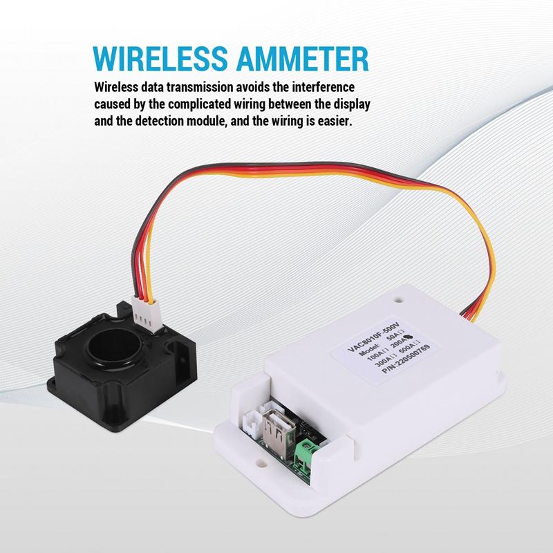 AD23-Hall DC 500V Wireless Voltage Meter Ammeter 2.4 Inch Color Screen Capacity Power Detector Tester