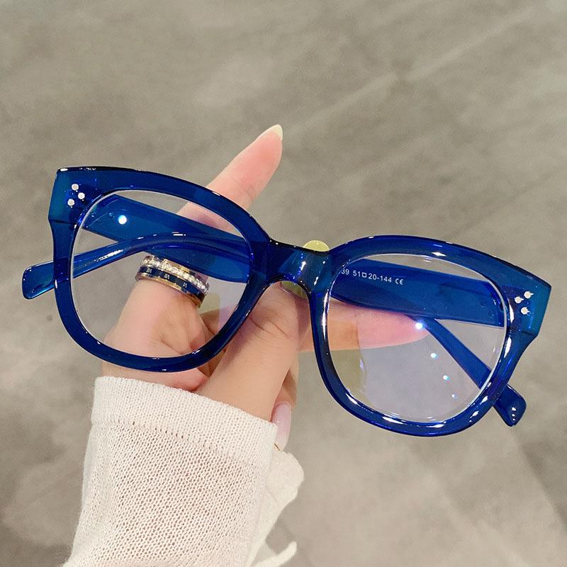 Classic Rivet Square Vintage Reading Glasses Women For Men Myopia Customize Prescription Anti Blue Light Optical Eywear Frame