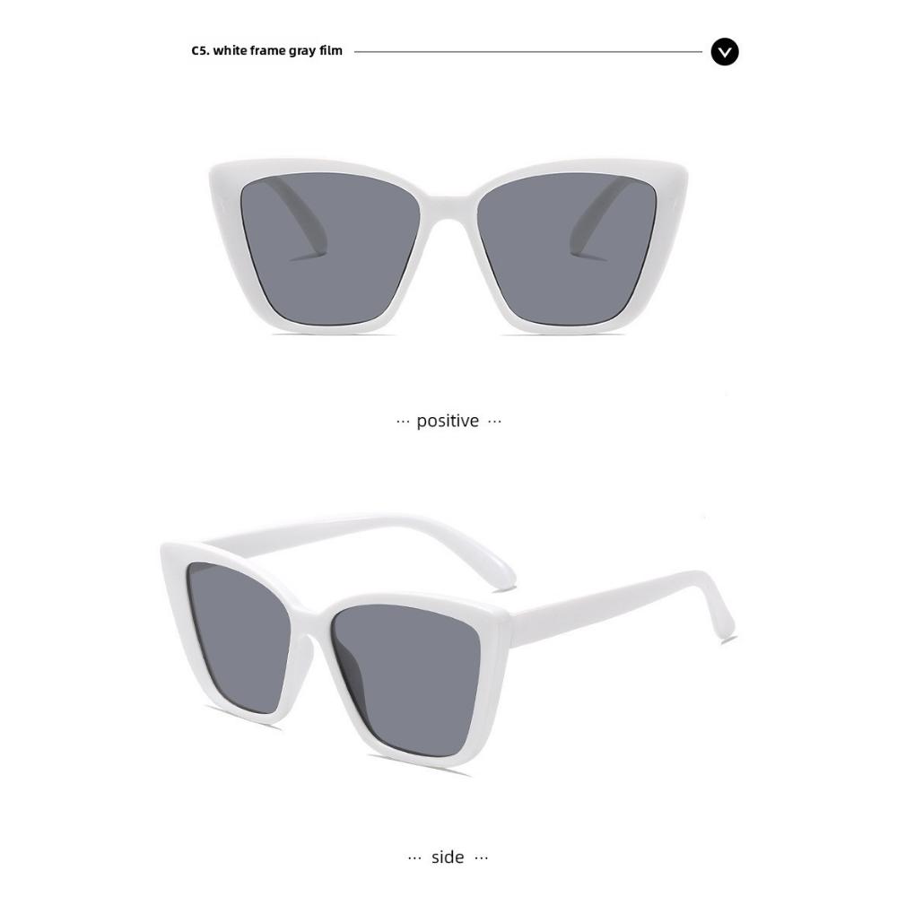 New concave shape European and American cat eye sunglasses sunglasses ins fashion hollow legs large square