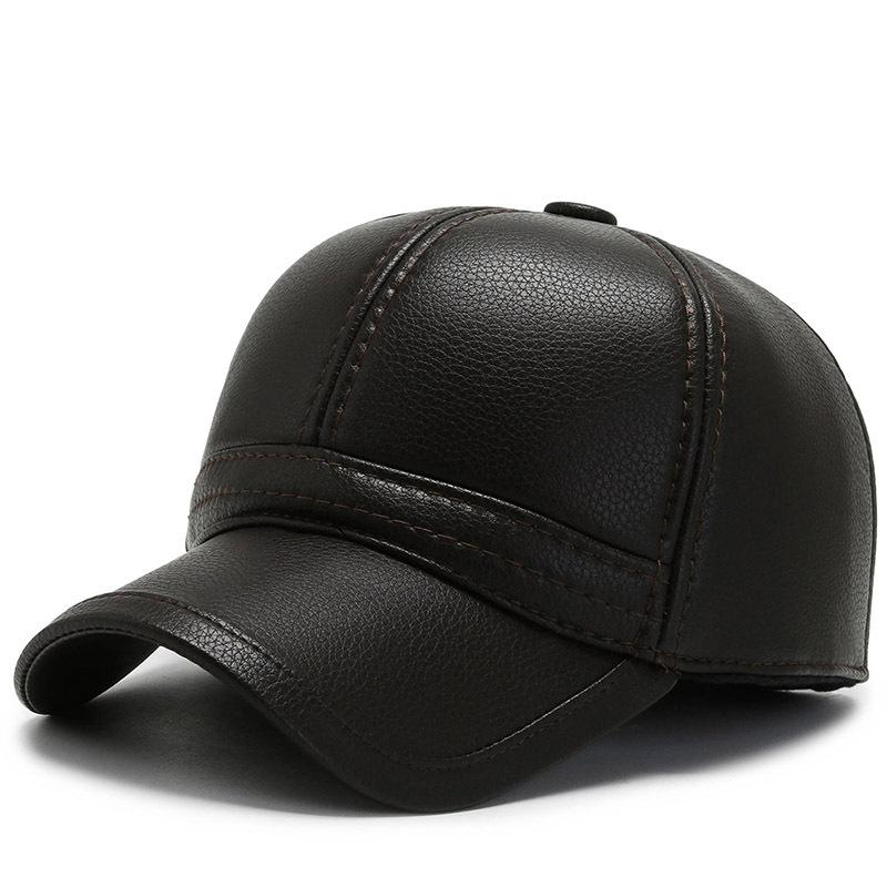 

Winter hat, warm, cold and antifreeze, ear protection, baseball cap, medium old men s velvet and thickened outdoor old man hat Adjustable темно-коричневого