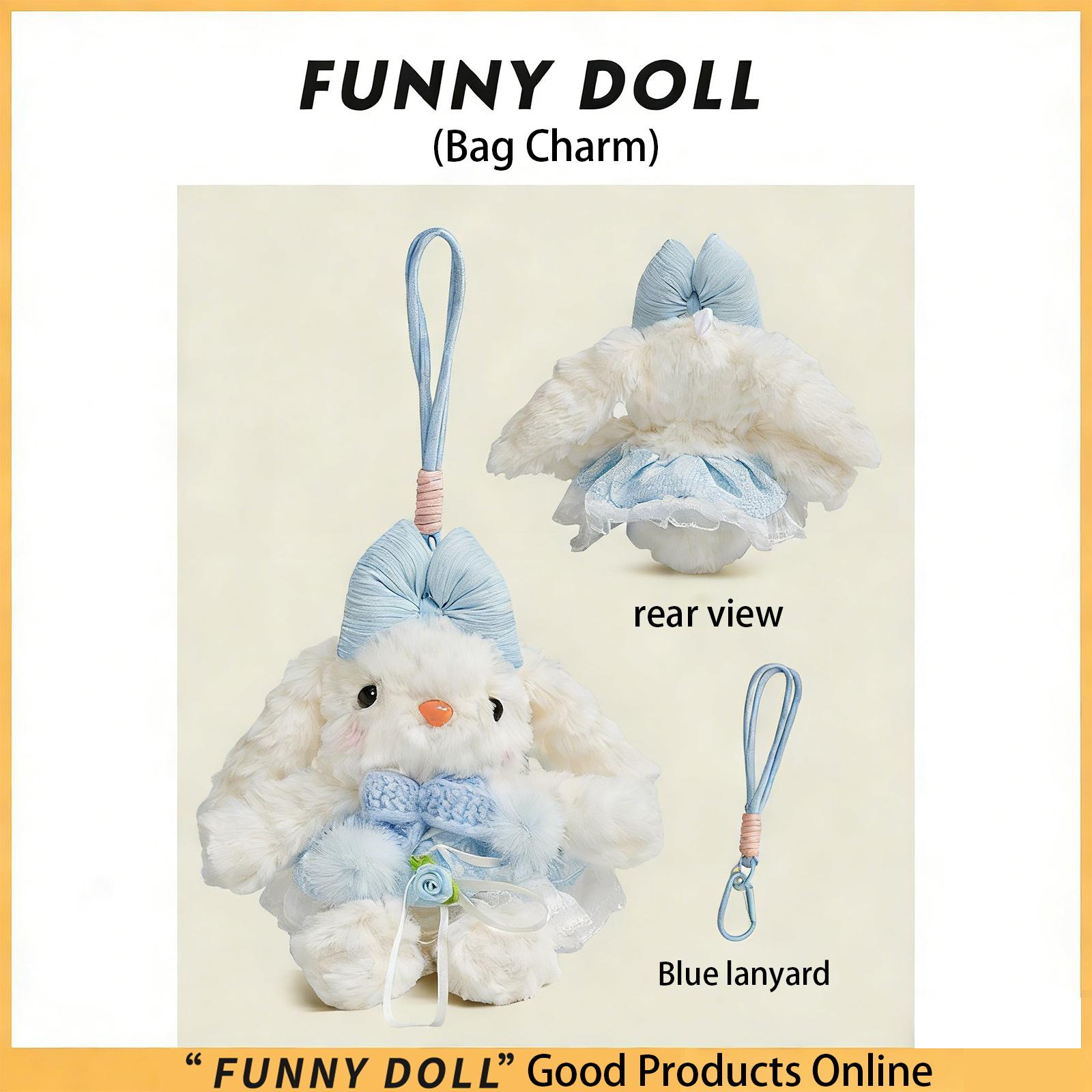 Cute Lop-eared  Plush Bag Charm, Backpack Pendant, Small Stuffed Animal, Keychain, Perfect As A Birthday Gift For Girls. One Size