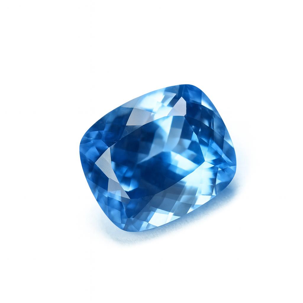 Natural Blue Aquamarine Loose Gemstone 10.70 Ct Cushion Shape for Jewelry Making and Gem Collections