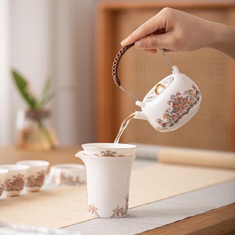 Dunhuang Lotus Ceramic Tea Set Gift Box