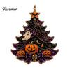 Orange Purple Festive Accents Halloween Tree Acrylic Hanging Ornament, Pumpkin Ghost Skull Seasonal Lightweight Haunted House Props Decor, Spooky