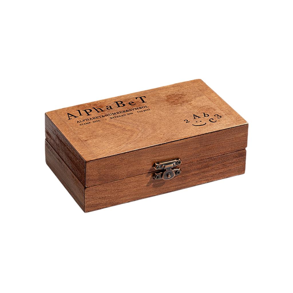 Creative Stationery Retro Letters, English Numbers, Wooden Box, DIY Notebook Decoration Seal Series 70