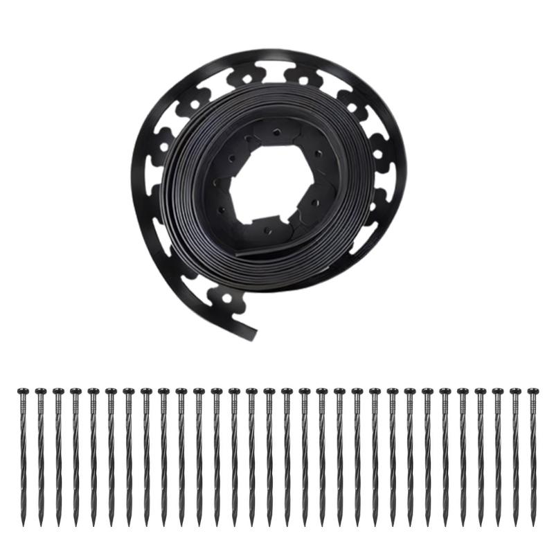 Plastic Landscape Edging Barrier Durability Flexible Garden Edging For Gardens And Lawns Sun Resistant