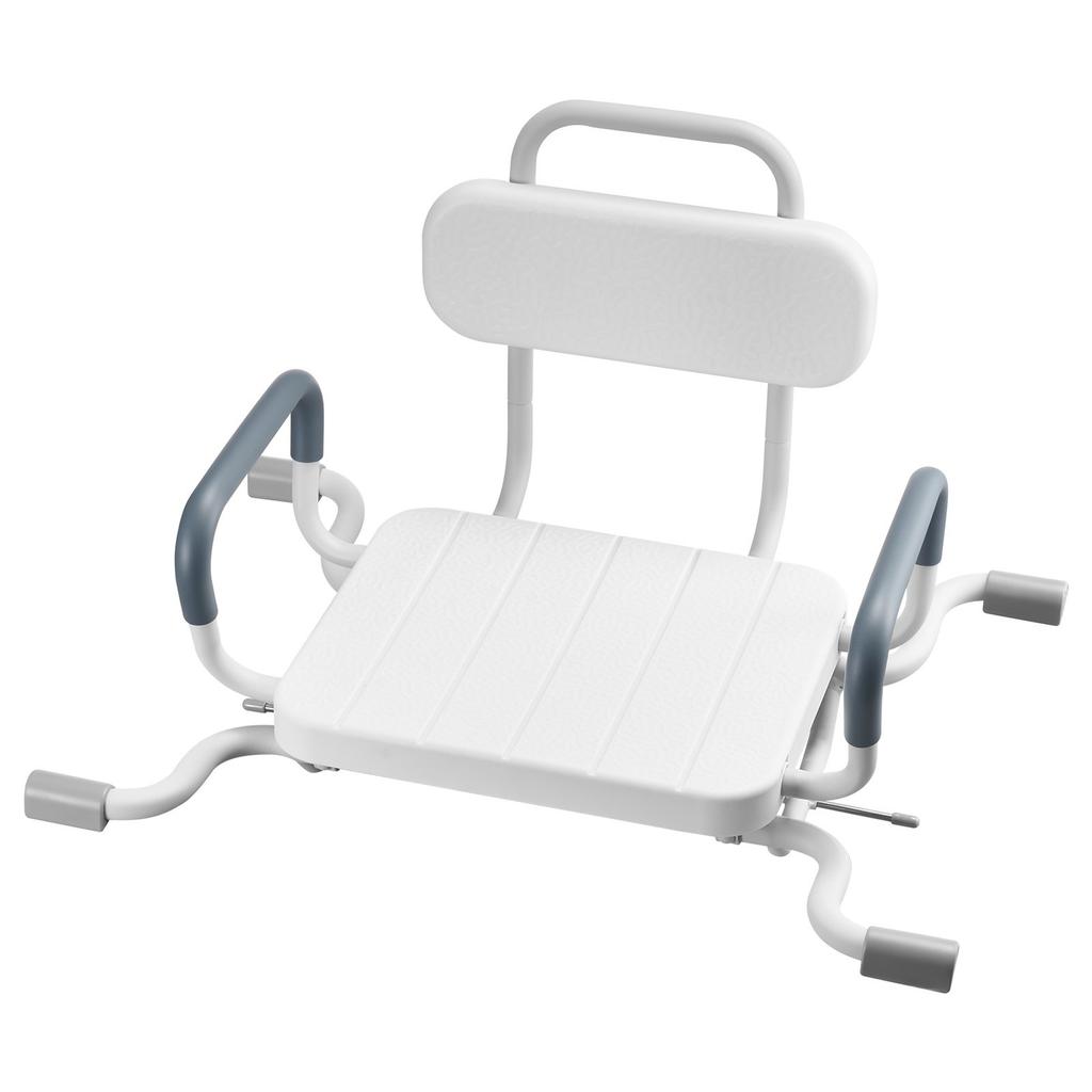 Swivel Shower Chair with Arms and Back, 100 Kg Heavy Duty Bench Seat for Inside Shower Stall and Bathtub Mounting, Bathroom Bath Tub Seat for Adults,