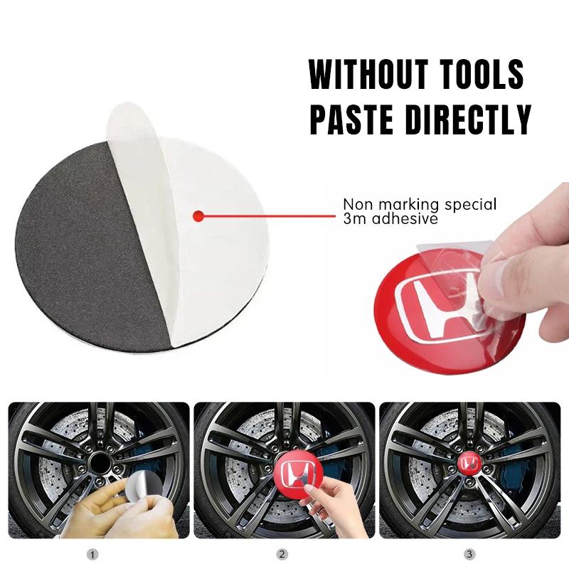4Pcs 56mm Car Wheel Center Emblem Sticker Hub Cap Badge For Honda Mugen Power TypeR Jazz City Civic Accord FIT HRV XRV CRV GK5