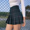 Summer Sexy Casual Plaid Contrasting Pleated Skirt Women's Skirt