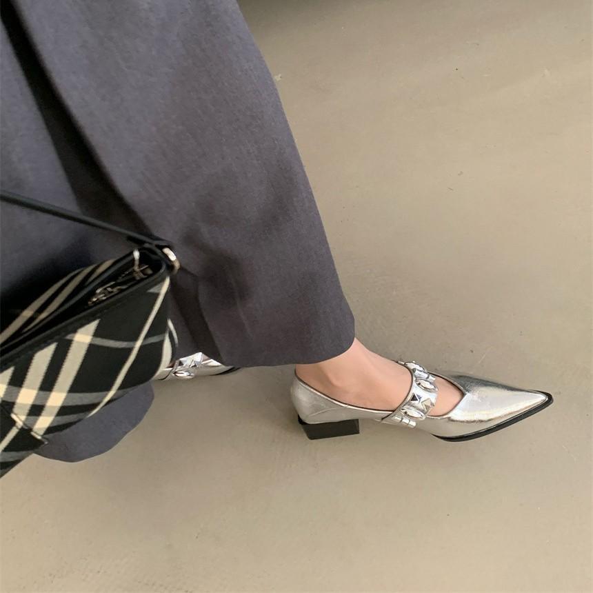 French inner heightening soft-soled bag head half slippers children wear summer new Mary Jane women's shoes Muller sandals