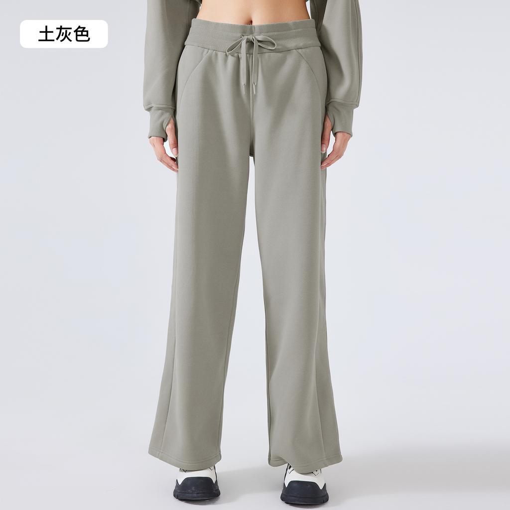 Autumn and Winter New Products Velvet High Waist Loose Casual Wide-leg Pants Wear Versatile Warm Thickened Sweatpants