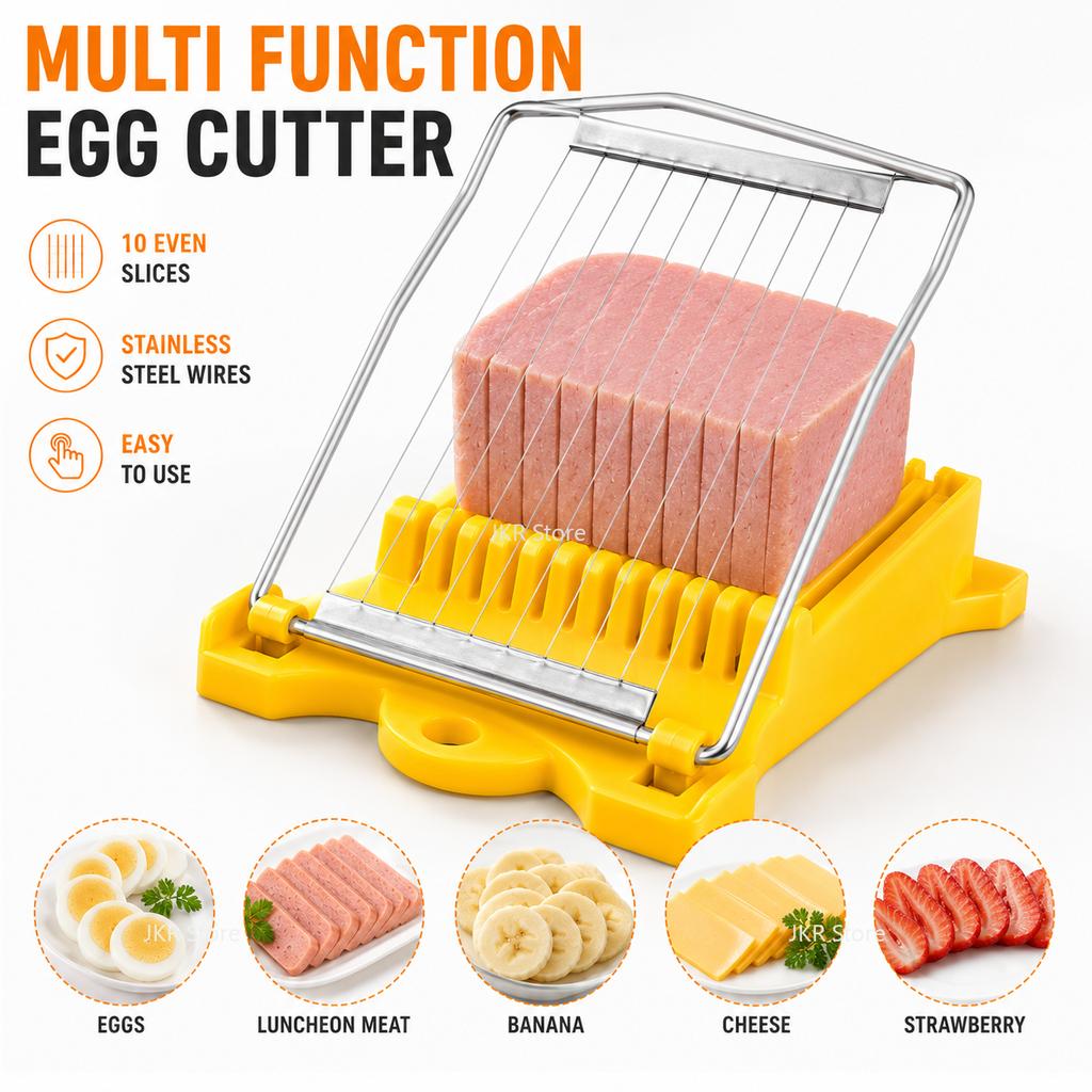 Stainless Steel Kitchen Egg Cutter Food Slicing Tool for Banana Cheese Strawberry Luncheon Meat Fruit Preparation