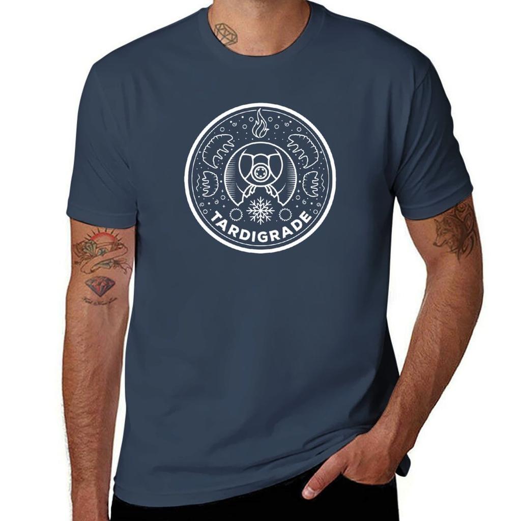 Tardigrade Badge Tshirt Basic Solid Color Short Sleeve Cotton Top