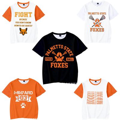Mode Foxhole Court Palmetto State Foxes 3D T-shirt Unisex Zomer Korte Mouw Grappige Grafische Tee Streetwear Lacrosse Jersey