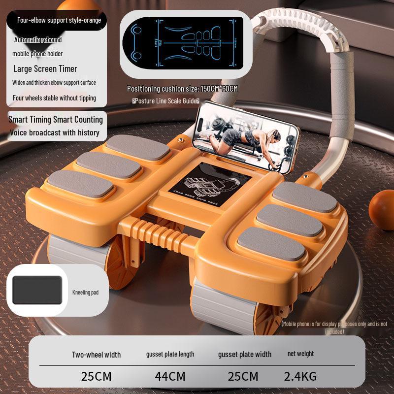 Changfeng 2025 Four-Wheel Ab Wheel with Elbow Support - Automatic Rebound Sit-up Fitness Machine