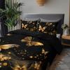 3pcs Luxury Golden Butterfly Bedding Duvet Cover Set Elegant Butterfly Bedding Quilt Set Modern Butterfly Themed Bed Quilt Set