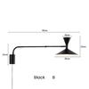 Designer Marseille Wall Lamp White Black Metal Trumpet Swing Arm Sconce Lamp For Living Room Study Room Bedroom Bedside Lamps