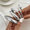 Ingemark 4 Styles Punk Heavy Metal Open Bangles for Women New Trend Goth Irregular Glossy Spring Arm Bracelets Grunge Jewelry