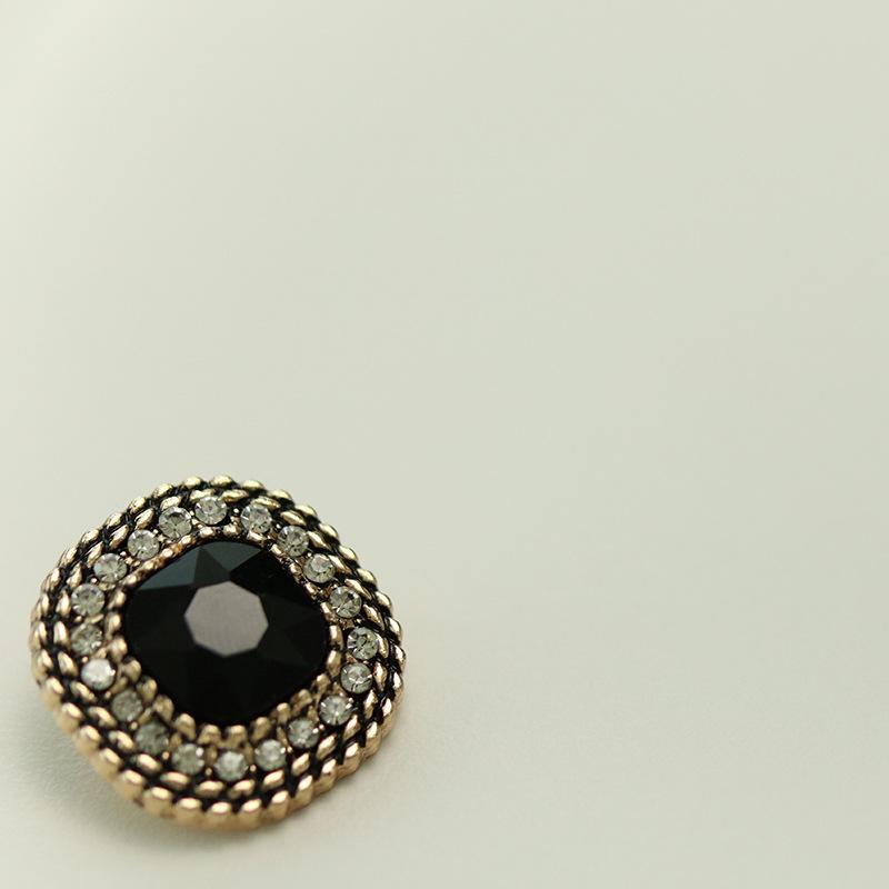 6Pcs Luxurious Design Inlaid With Rhinestones Metal  Button For Clothing Coat Skirt Clothing Accessory High Qulity Glod Black