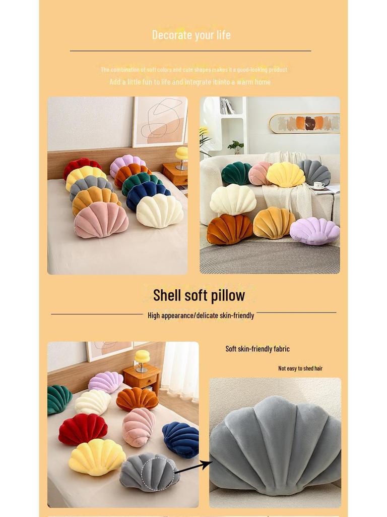 Creative Seashell Pillow - Plush Toy, Sofa Cushion, Office Decor, Bed and Bay Window Accent