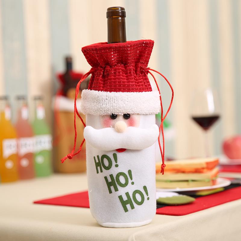 Santa Claus Christmas Wine Bottle Bag - Holiday Table Decoration Gift