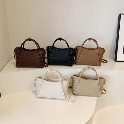 Bolsa de mão simples retrô feminina nova de primavera e verão com textura bolsa de ombro casual moda sacola bolsa feminina