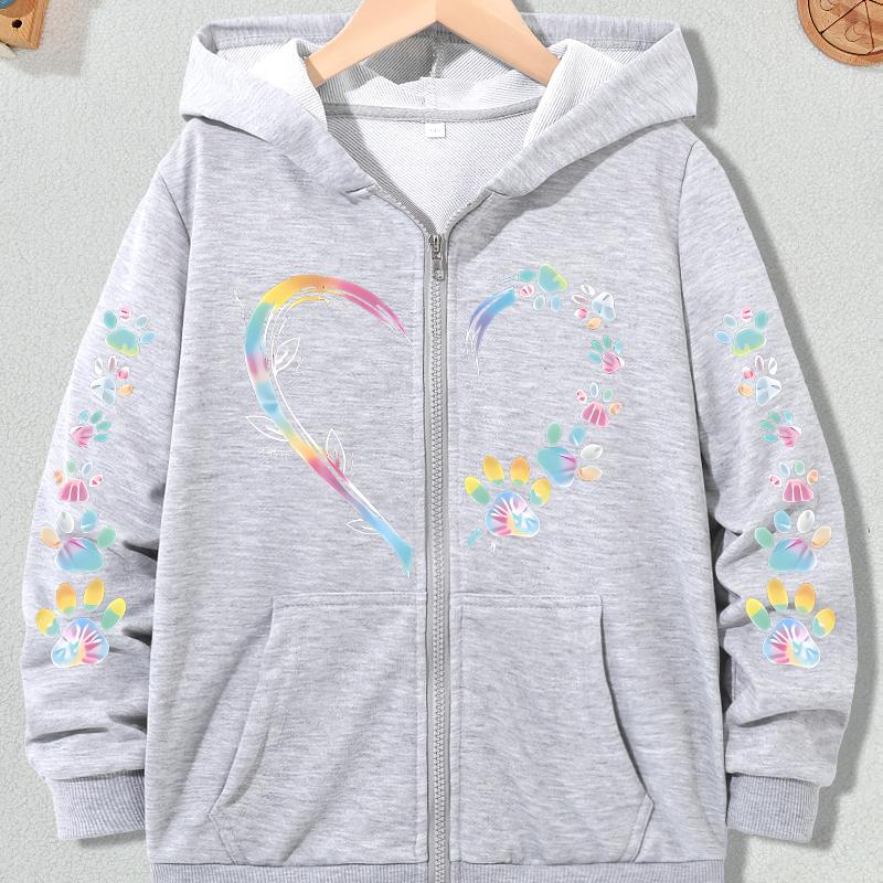 Cat Paw Print Heart-shaped Fashionable Casual Jacket Sports Jacket, Smooth and Comfortable Skin Friendly Spring and Autumn Style