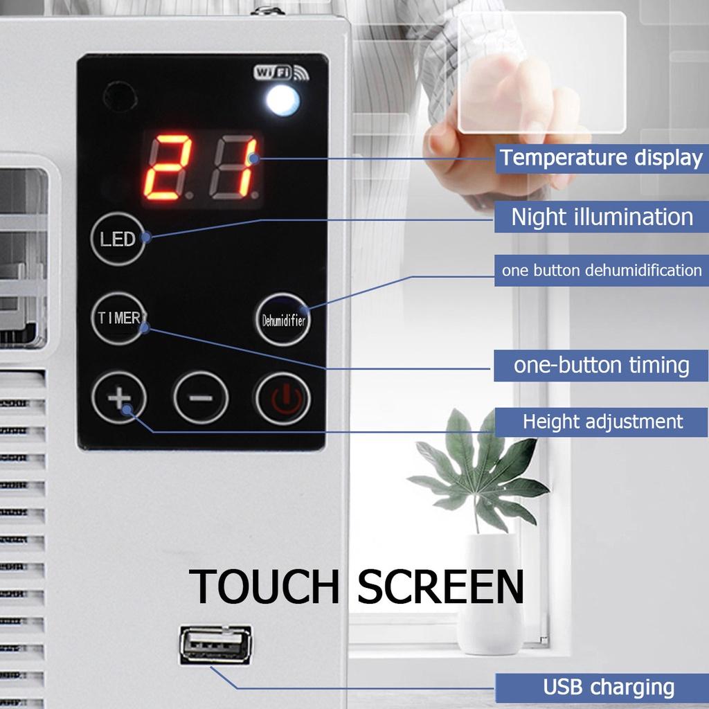 Aparat de aer condiționat portabil mic, cu telecomandă inteligentă, economie de energie, dezumidificare, aparat de aer condiționat pentru dormitor, răcitor de aer, 18x11x9.1in