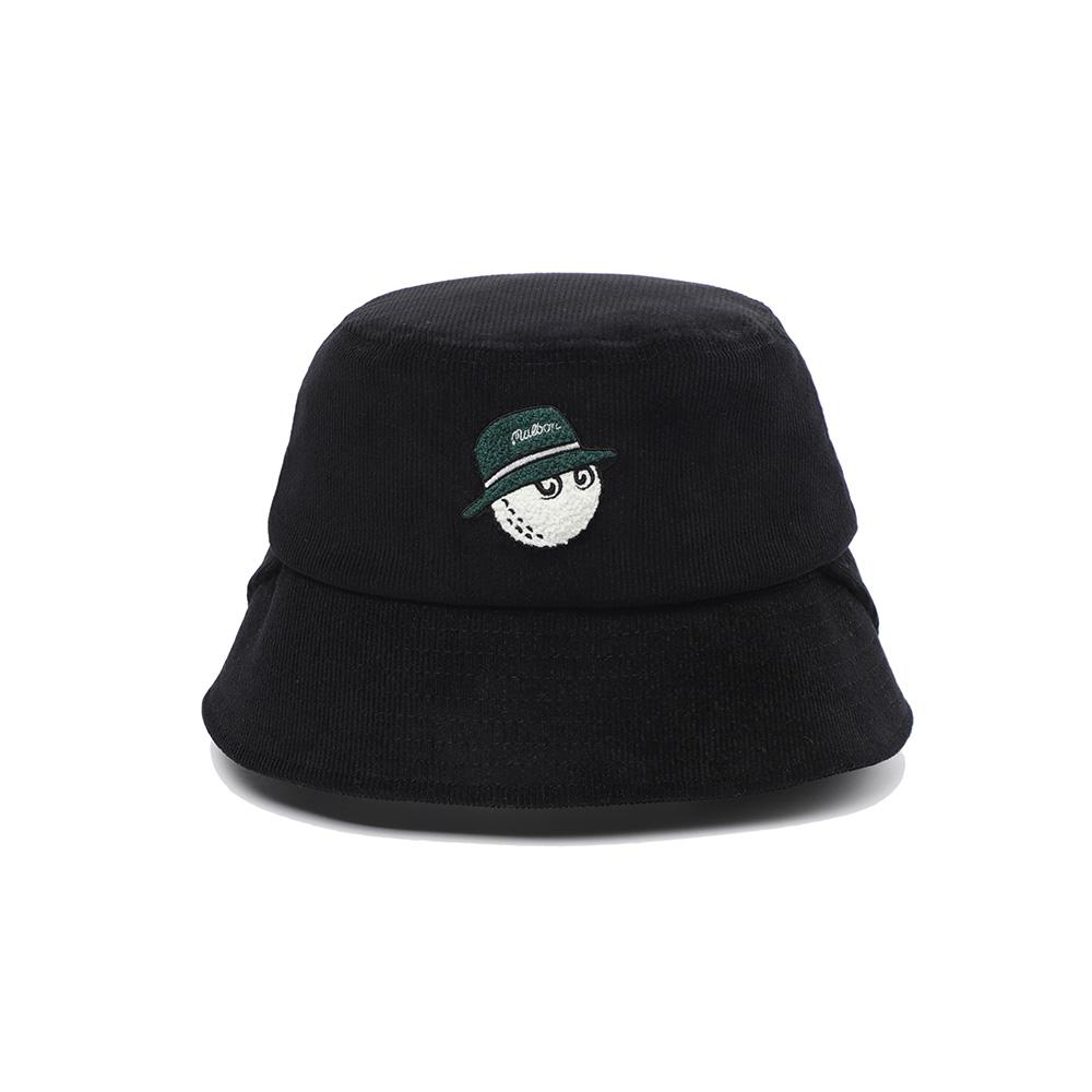 MALBON GOLF Corduroy Wappen Bucket Hat Black (Woman)