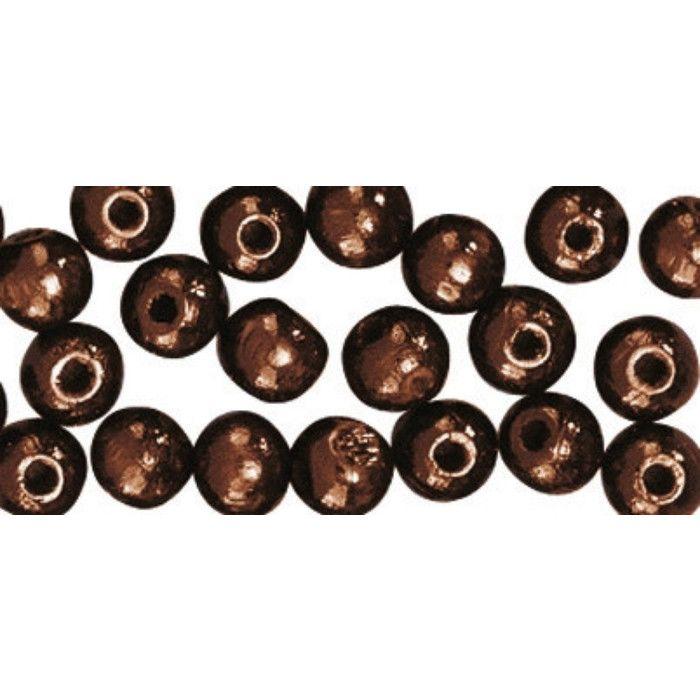 Perles en bois FSC 100%, polies, 12mm 32 pièces , brun foncé