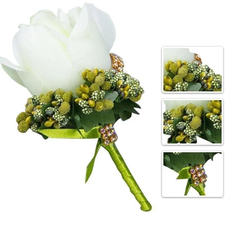 Knot Wedding Corsage Simulation Silk Rose Brooch Wedding Dress Flower Accessories Forest Berry Simulation Single Rose Corsage