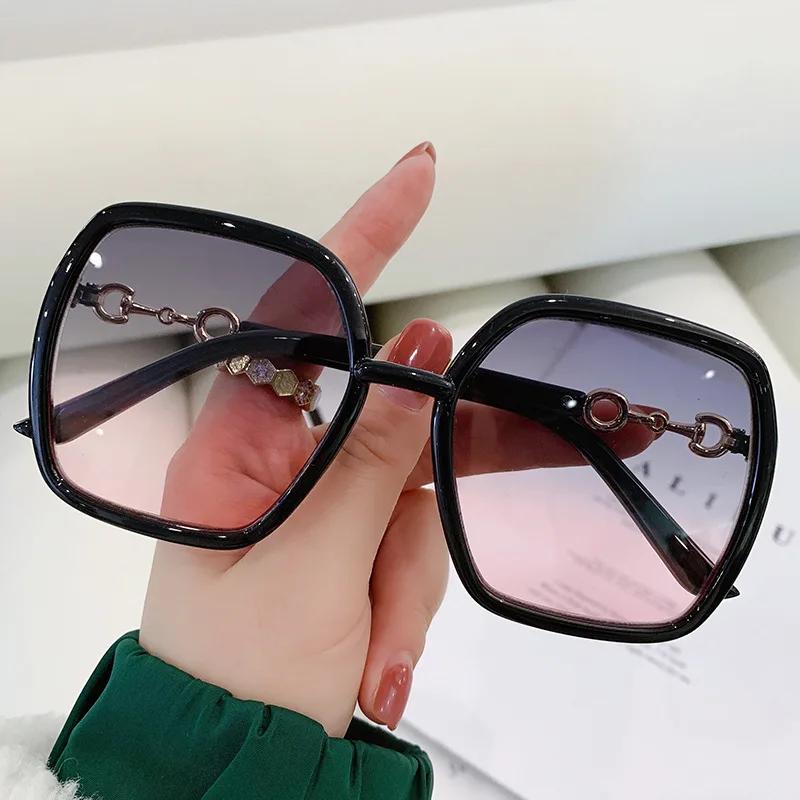 Black Square Oversized Sunglasses Women Big Frame Colorful Sun Glasses Female Unisex Gradient Glasses Uv400 Eyewear