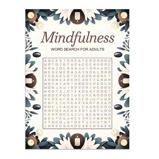 Kniha hledání slov mindfulness pro dospělé Relaxační kniha puzzle pro úlevu od stresu a úzkosti Uklidňující hádanky hledání slov pro udržení vaší mysli v klidu