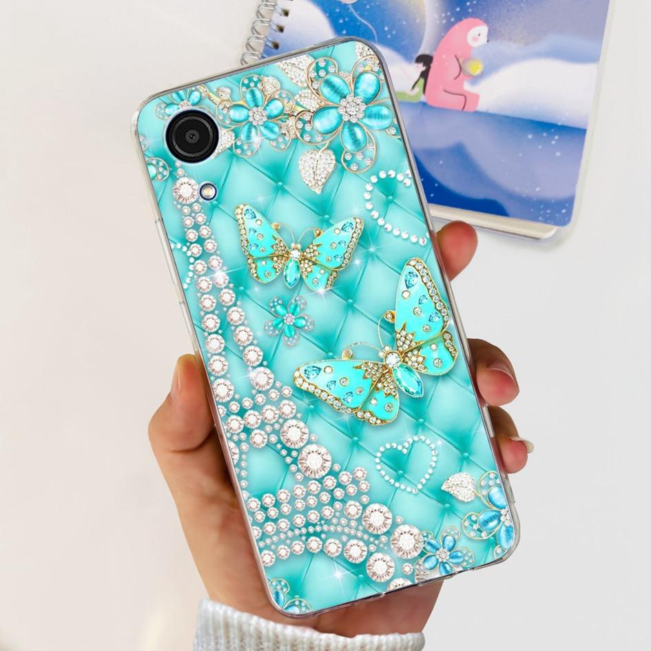 For Cover Samsung Galaxy A03 Core Phone Case Stylish Flower Butterfly Soft Silicone Clear Cover For Samsung A03 Core A032F Coque