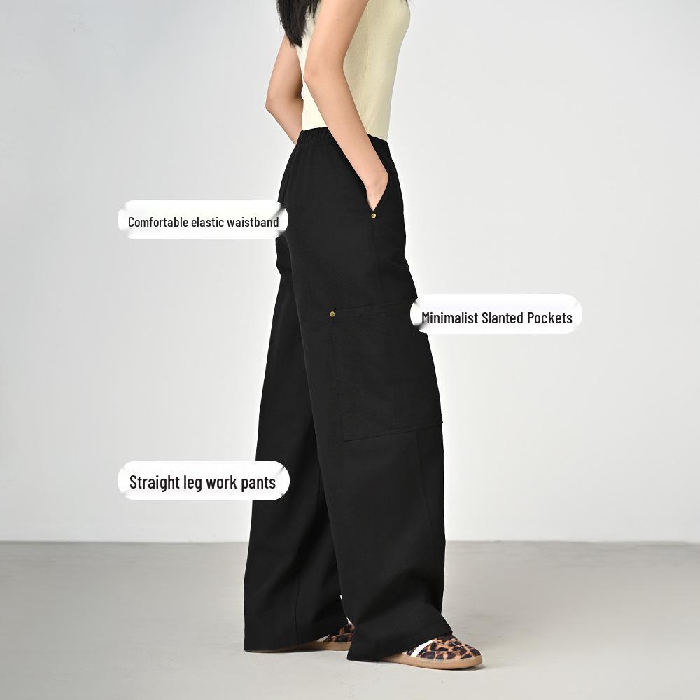 

ABOUTSEA Women s Tencel Cotton Retro Cargo Pants with Elastic Waist Large